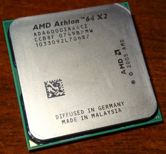 AMD Athlon 64 X2 6000+ Dual-Core CPU (ADA6000IAA6CZ) CCB8F 0749BPMW (K9 Windsor) Socket AM2, Diffused in Germany, Malaysia 2005